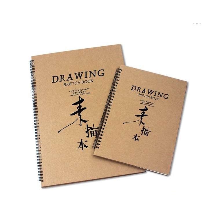 Sổ ký họa drawing sketchbook 160gsm a4 lỡ, a3 lỡ 32 tờ có lò xo