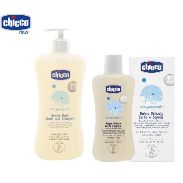 Sữa tắm gội Chicco chai 200ml và 500ml cho bé