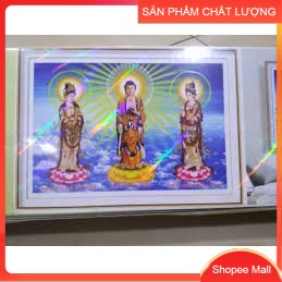 Tranh đính đá tam thế phật dd9232 kích thước 100*70cm