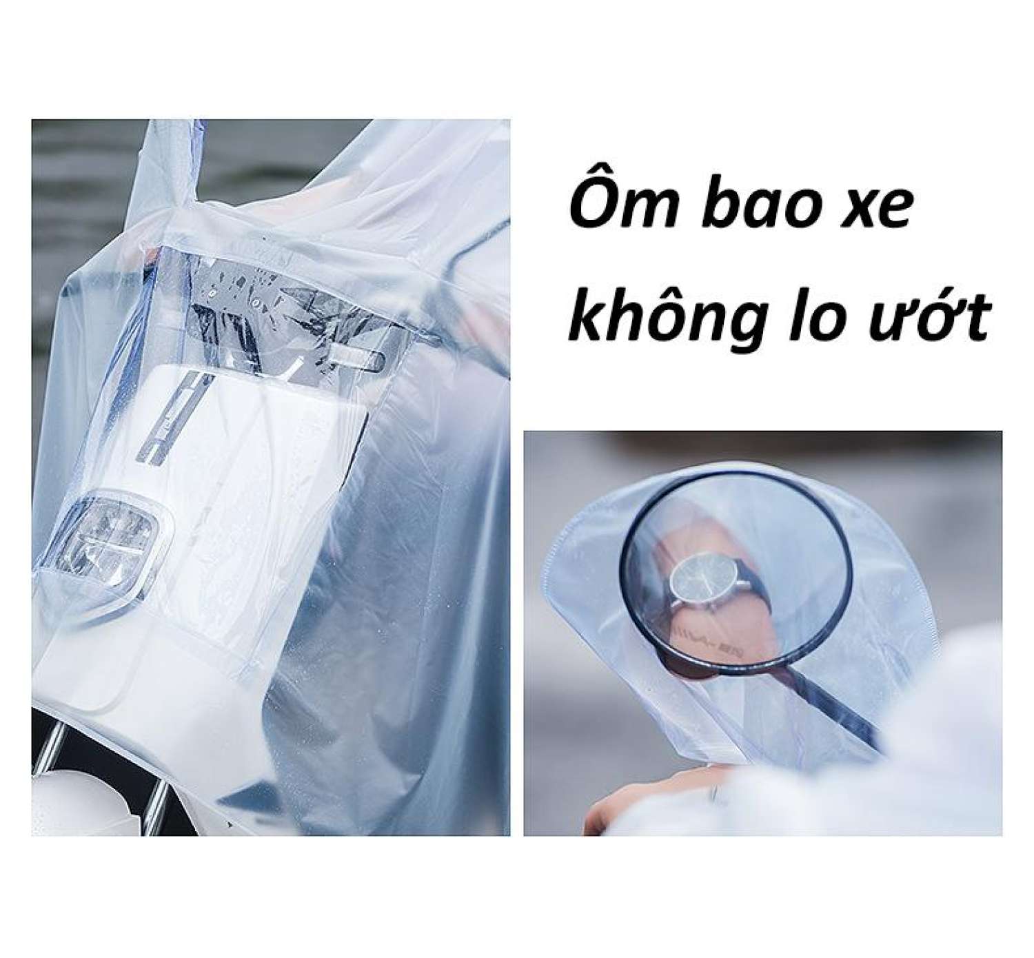 Áo mưa cánh dơi trong suốt