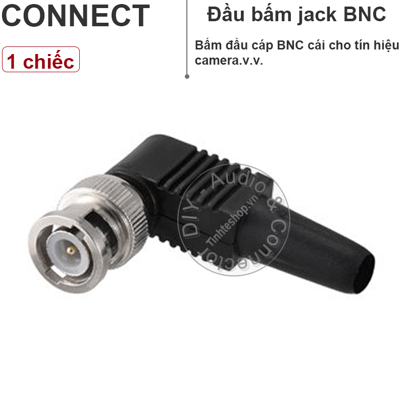 BNC Q9 male connector angle for CCTV ABS OD6mm 1PCS