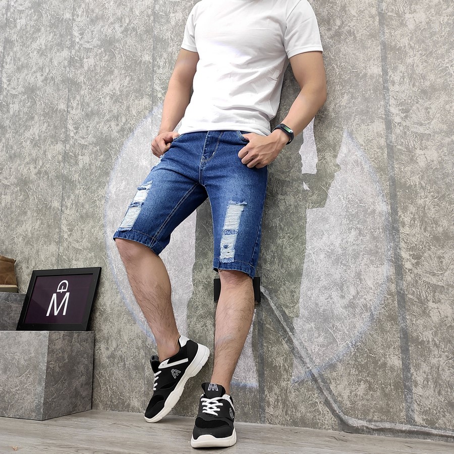 Quần Short Jeans Nam Q416 Xám Đậm