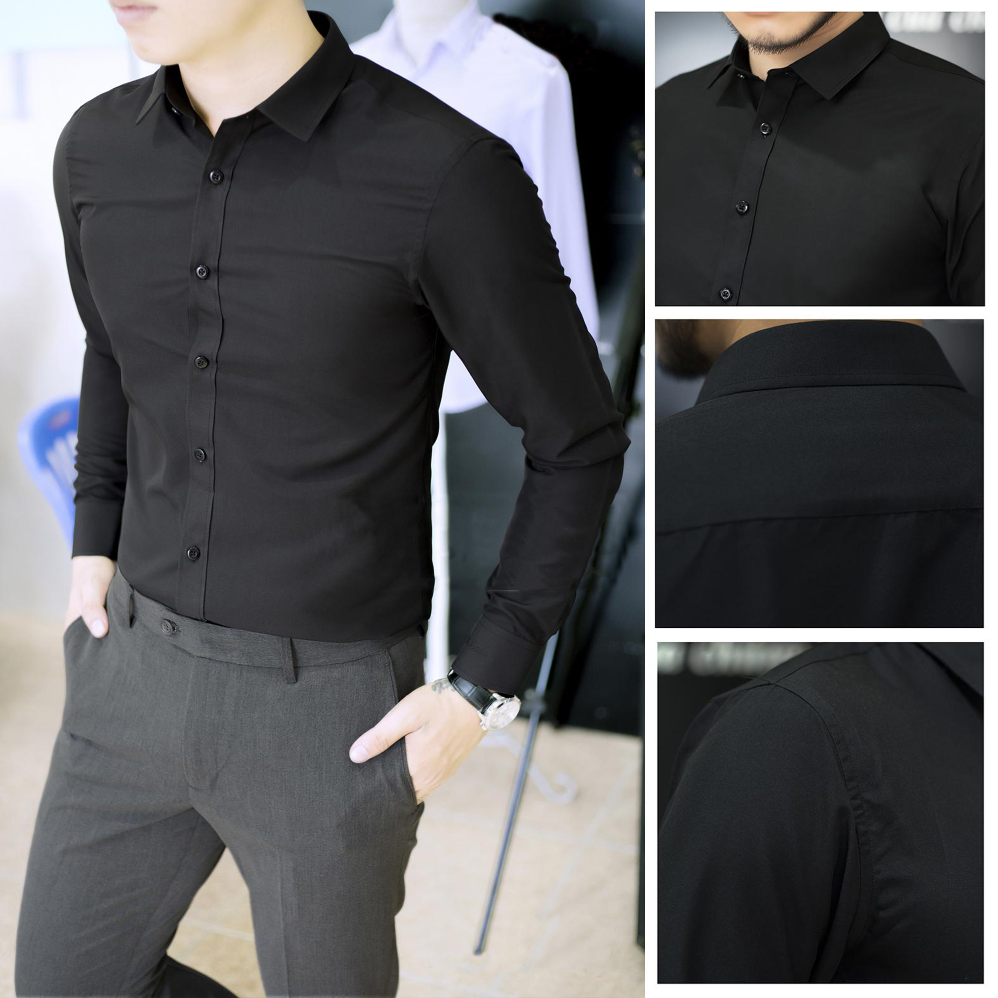 [FREESHIP CHẤT ĐẸP] Áo sơ mi nam - Áo sơ mi nam công sở cao cấp - Chất liệu lụa mềm mịn dáng slimfit trẻ trung phong cách thời trang