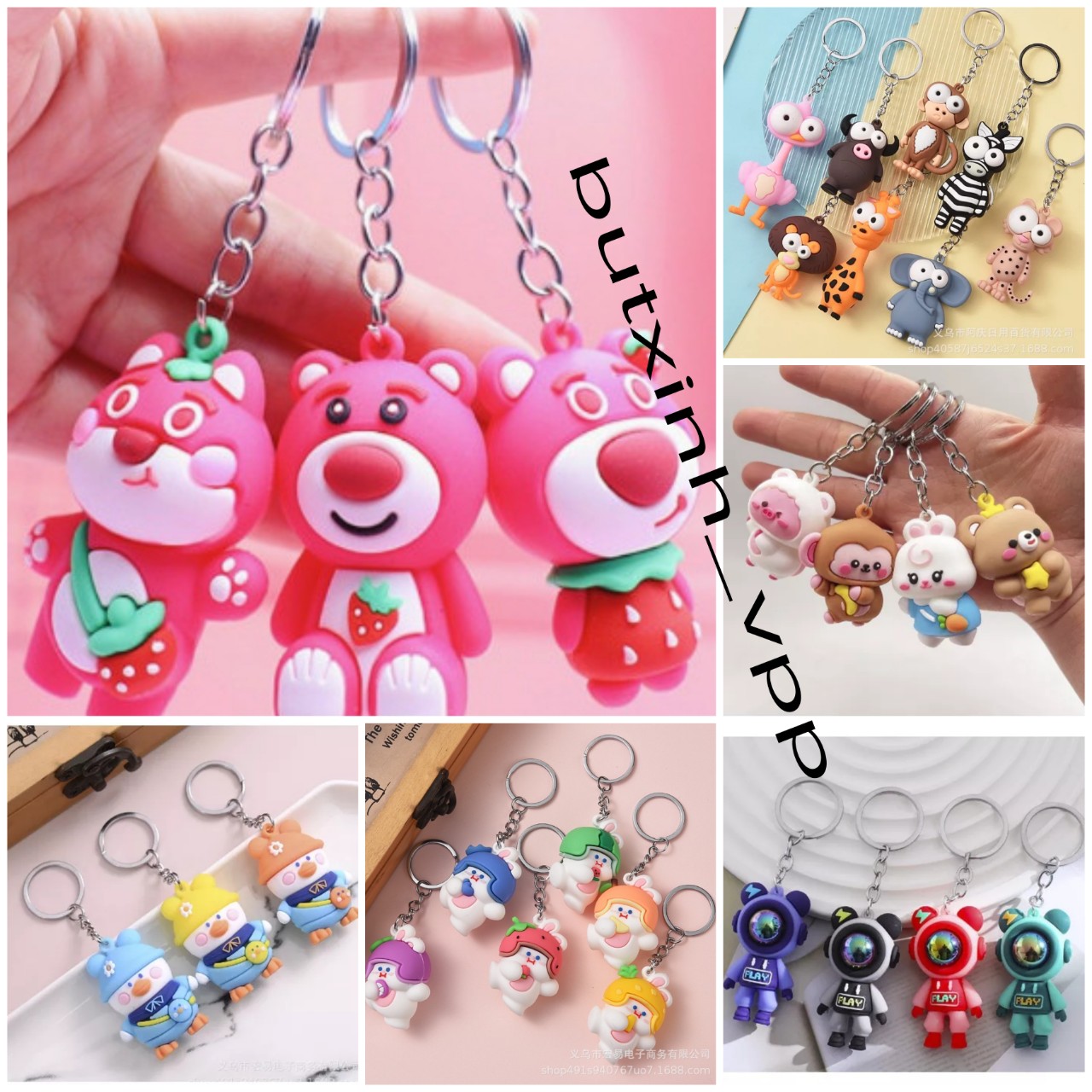 Combo 20-30 móc khoá hình thú dễ thương