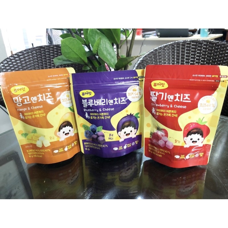 Phô mai sấy lạnh Naebro cho bé 7m  (túi zip 16gram)
