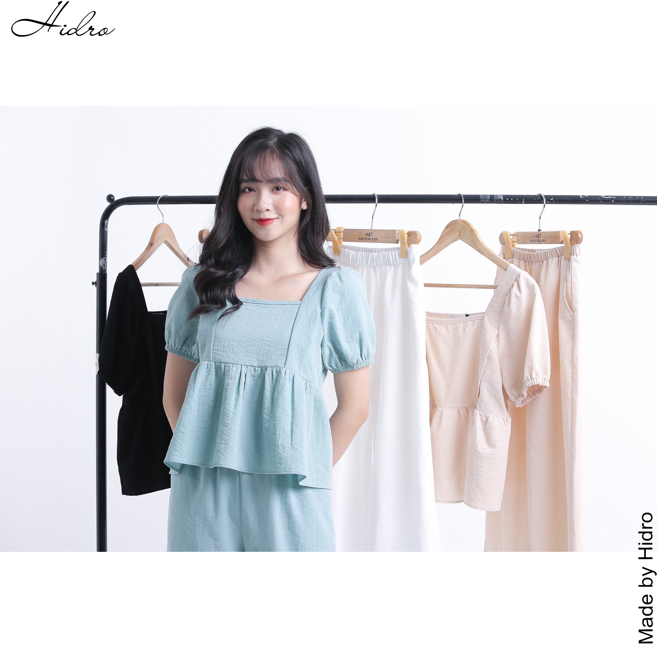 Set áo đũi HIDRO tay bồng quần lửng