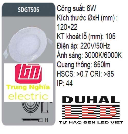 ĐÈN LED SAMSUNG PANEL ÂM TRẦN 7W DUHAL - KDGT506
