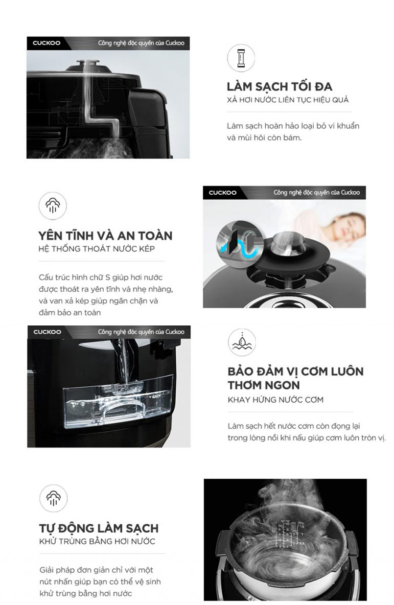 [ Hỏa tốc HN - HCM ]  Nồi Cơm Điện Tử 1.8L Cuckoo CRP-HUS1000F/BKRDVN