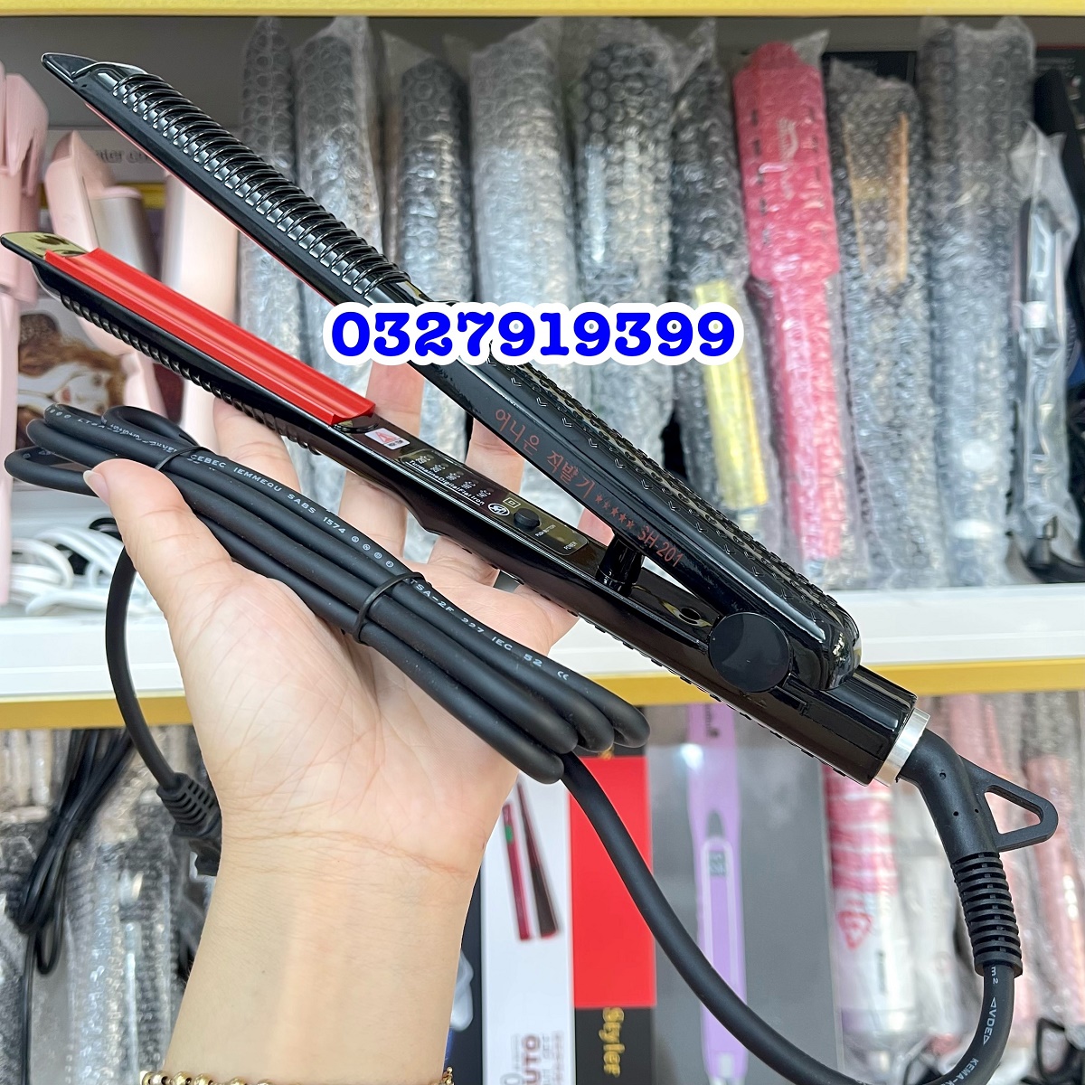 HQ 201 - Máy duỗi cụp phồng cao cấp Hàn Quốc 201, kích thước 30 cm, 5 mức chỉnh nhiệt 140-220 độ, đèn báo, chống dính, thiết kế trẻ trung sang trọng
