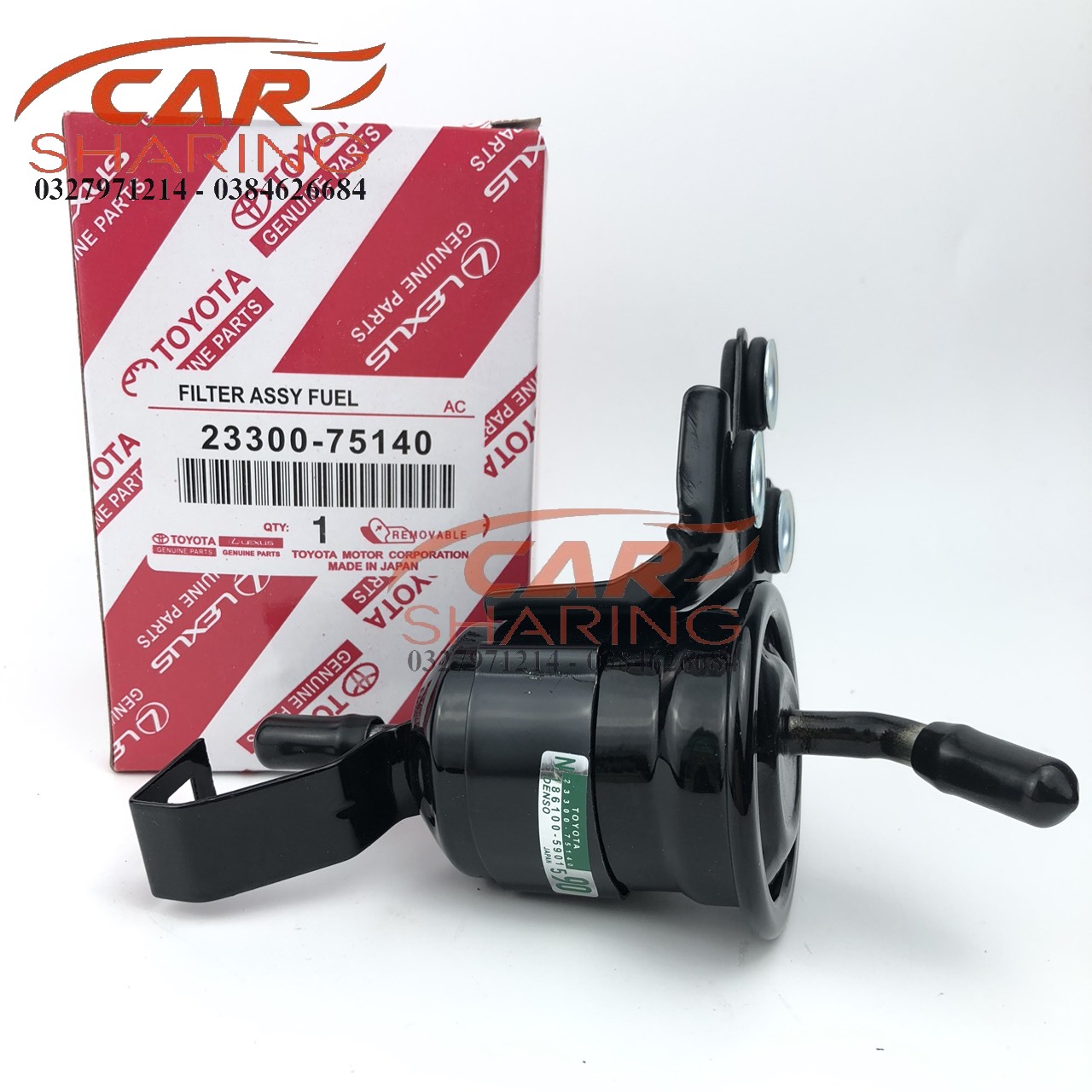 Lọc xăng có pát loại A (lọc nhiên liệu trong khoang động cơ) xe toyota Innova, Fortuner, Hilux MÃ SP: 23300-75140
