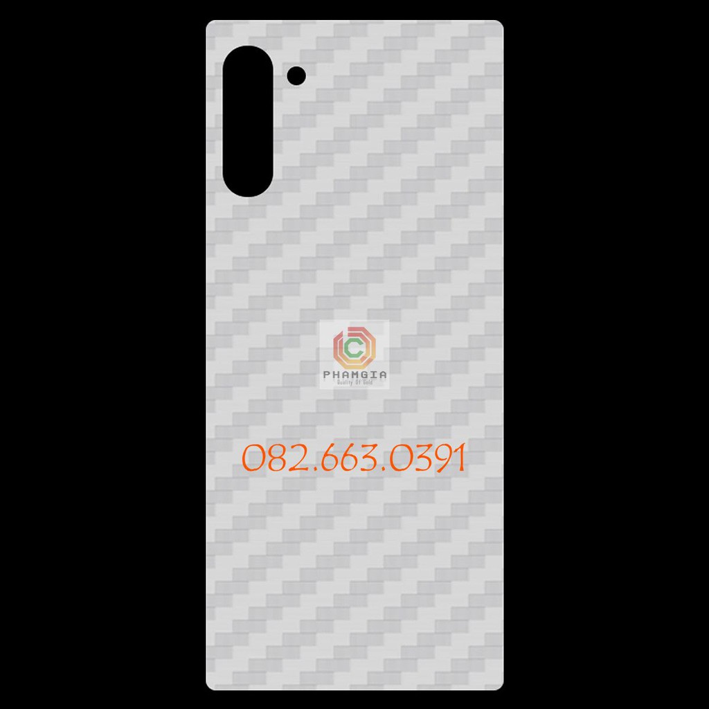 Miếng dán mặt lưng skin carbon samsung galaxy note 10/ note 10 plus