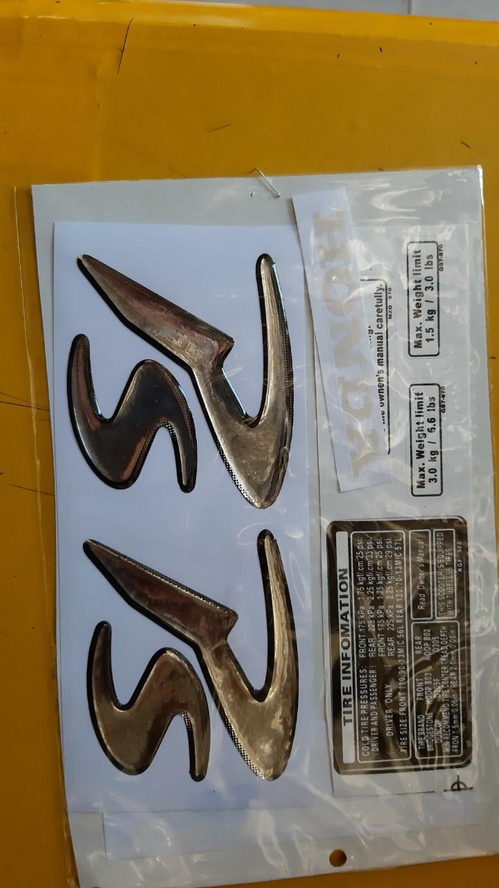 Bộ tem decal chữ nổi xe ps