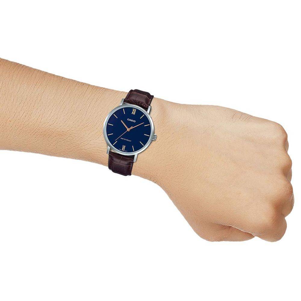 Đồng hồ nữ dây da Casio Anh Khuê LTP-VT01L-2BUDF
