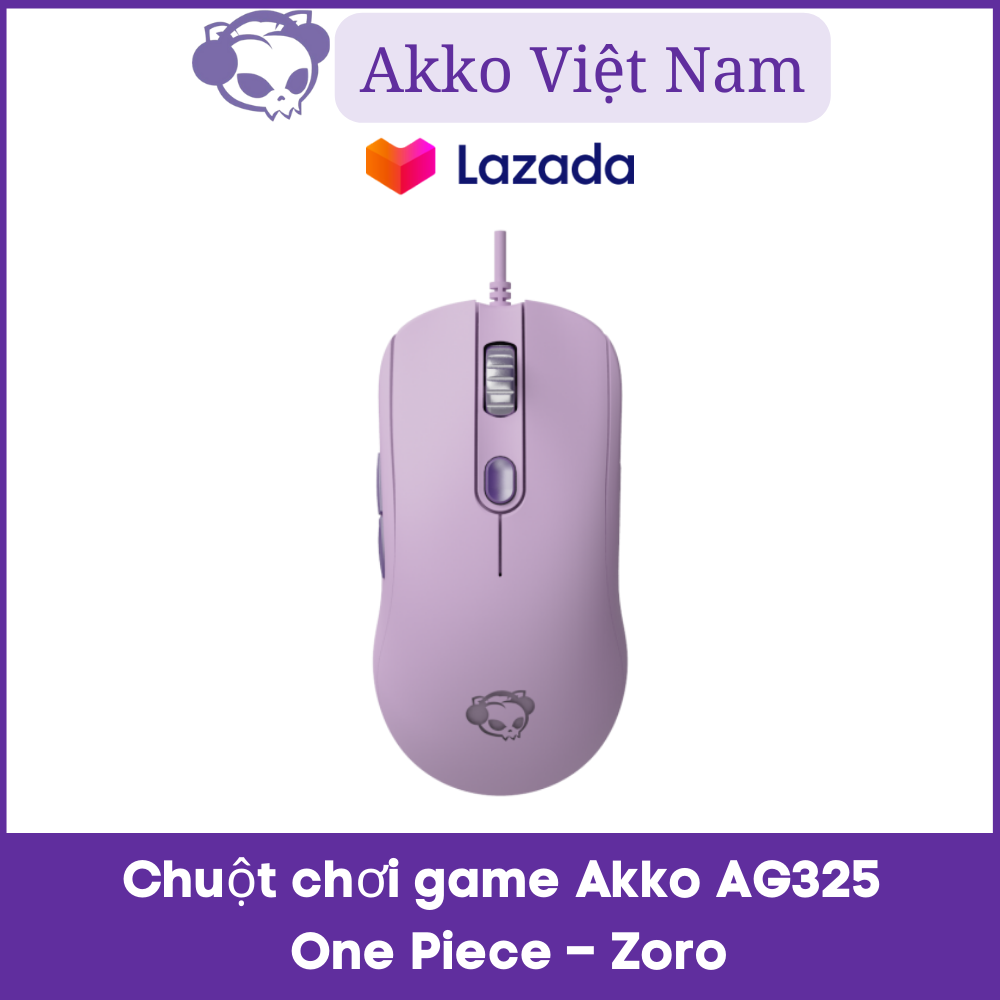 Chuột gaming Akko AG325 Taro Purple - Cổng USB