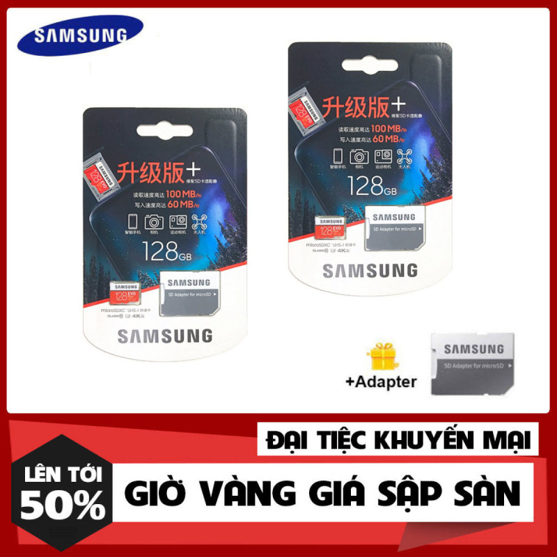 Mua 2 Cái Giá Tốt Thẻ nhớ MicroSDXC Samsung Evo Plus 128GB U3 4K R100MB/s W60MB/s - Box Hoa New Kèm Adapter New 2021