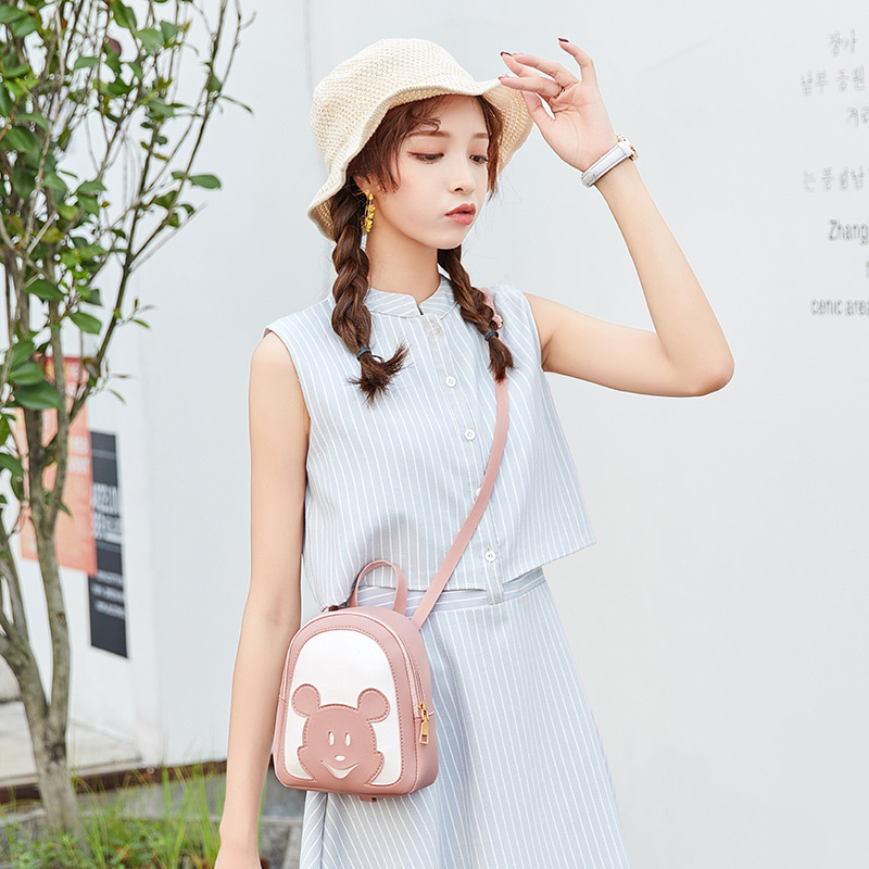 Balo Nữ Giả Da Chuột Mickey BL23 Hồng