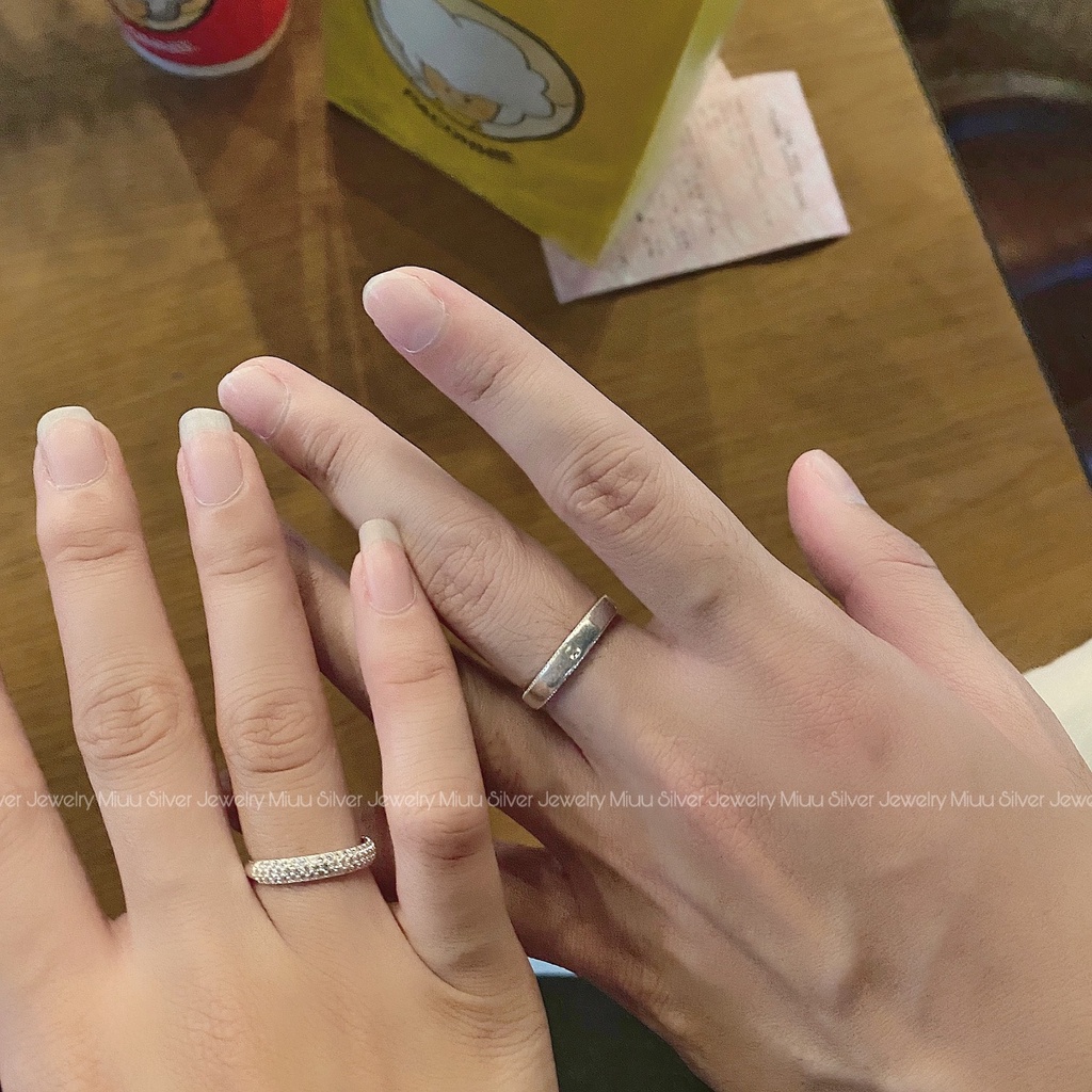 Nhẫn đôi bạc Miuu Silver, nhẫn cặp nam nữ Eirene