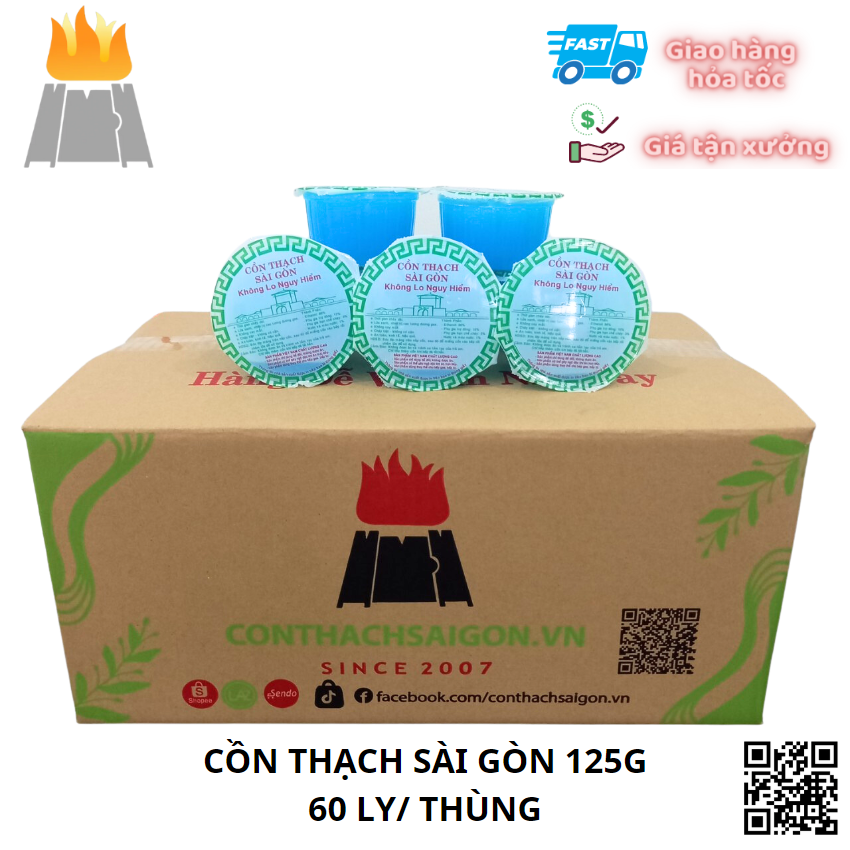 Cồn Thạch Thùng 60Ly, 1 Ly 125gr - Cồn Thạch Sài Gòn