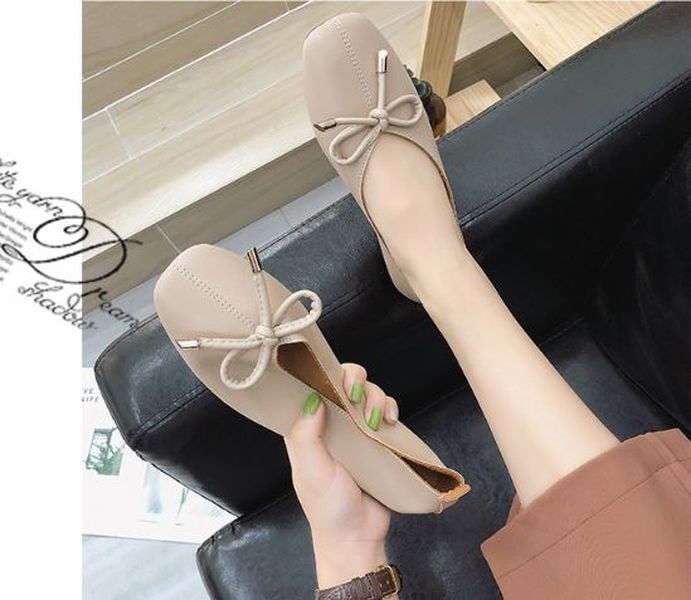 [Hoàn tiền 15%][OD11] Giày bệt búp bê nữ đế bằng da mềm đính nơ xinh xắn hàng QC cao cấp - Kèm hình thật