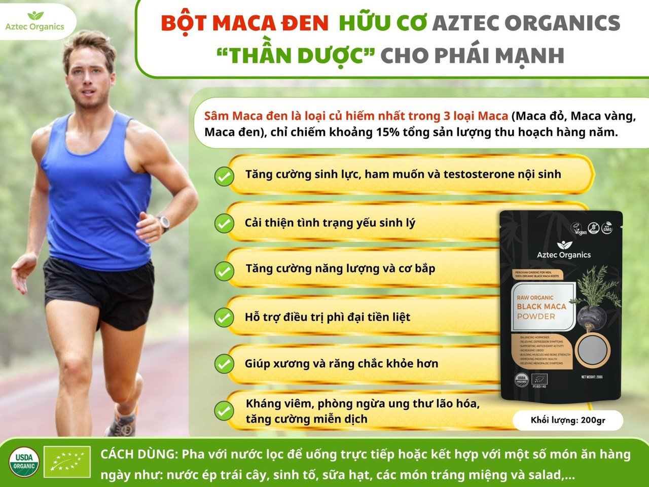 Organic Maca Powder Aztec Organics Black Maca Powder 200g