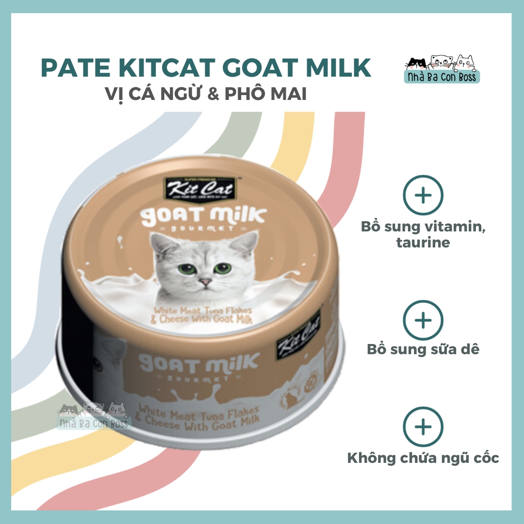 [Combo 6/12/24 Lon] Pate Cho Mèo Kitcat Goat Milk 70g