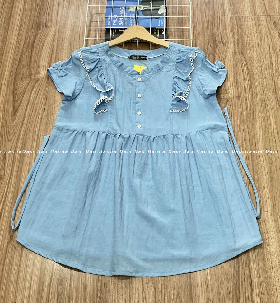 [HANNA] Áo Bầu Công Sở - Áo Bầu Công Sở Cho Bầu Nhỏ Con Vải Cao Cấp Thoáng Mát Free Size từ 40-65kg Mặc Bầu Và Sau Sinh