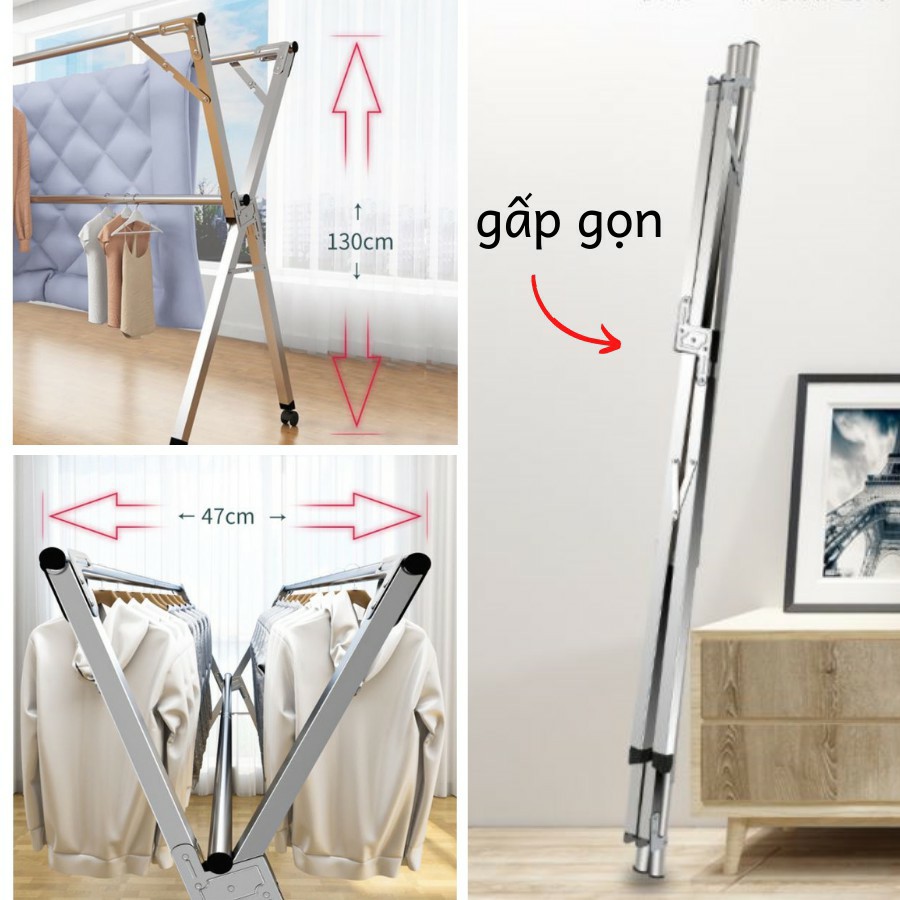 Sào Phơi Đồ Inox xếp gọn HiChiWa