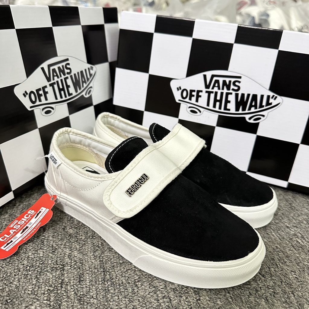 Giày thể thao VAN ERA COMFYCUSH 'BLACK MARSHMALLOW' BLACK, VANS SLIP ON TRAP Trắng đen nam nữ Hot Hit 2022 Full Bill Box