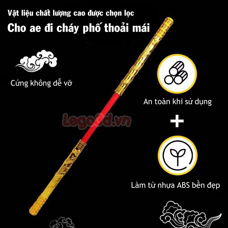 Gậy như ý Tôn Ngộ Không, Gậy phát sáng cháy phố đi chơi trung thu, đồ chơi trung thu cho bé CÓ ĐÈN