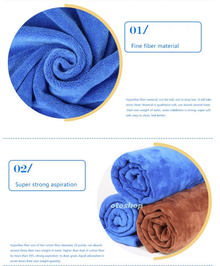 [HCM]Khăn lau xe microfiber loại siêu mịn 30x70cm
