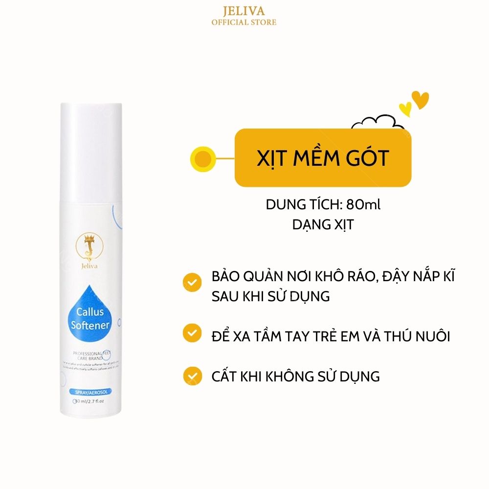 Chai xịt mềm da chà gót Jeliva