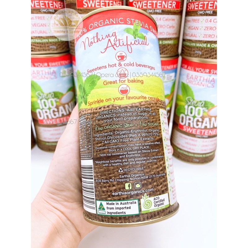 Đường Cỏ Ngọt Hữu Cơ Úc Stevia Sugarless 350g