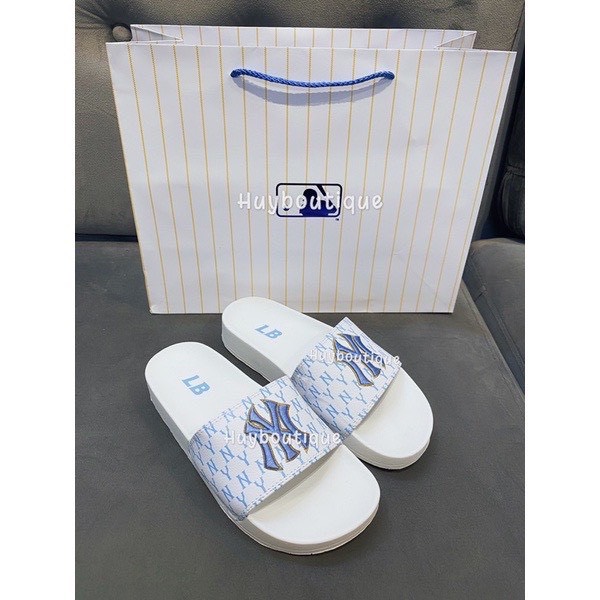 [𝐅𝐮𝐥𝐥 𝐁𝐨𝐱+Ả𝐧𝐡 𝐓𝐡ậ𝐭] Dép 𝗠𝗟.𝗕 NY Xanh Blue x Trắng siêu xinh