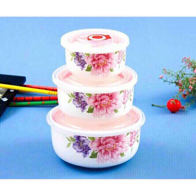 BỘ 3 THỐ SỨ CÓ NẮP ĐẬY (HỌA TIẾT NGẪU NHIÊN)