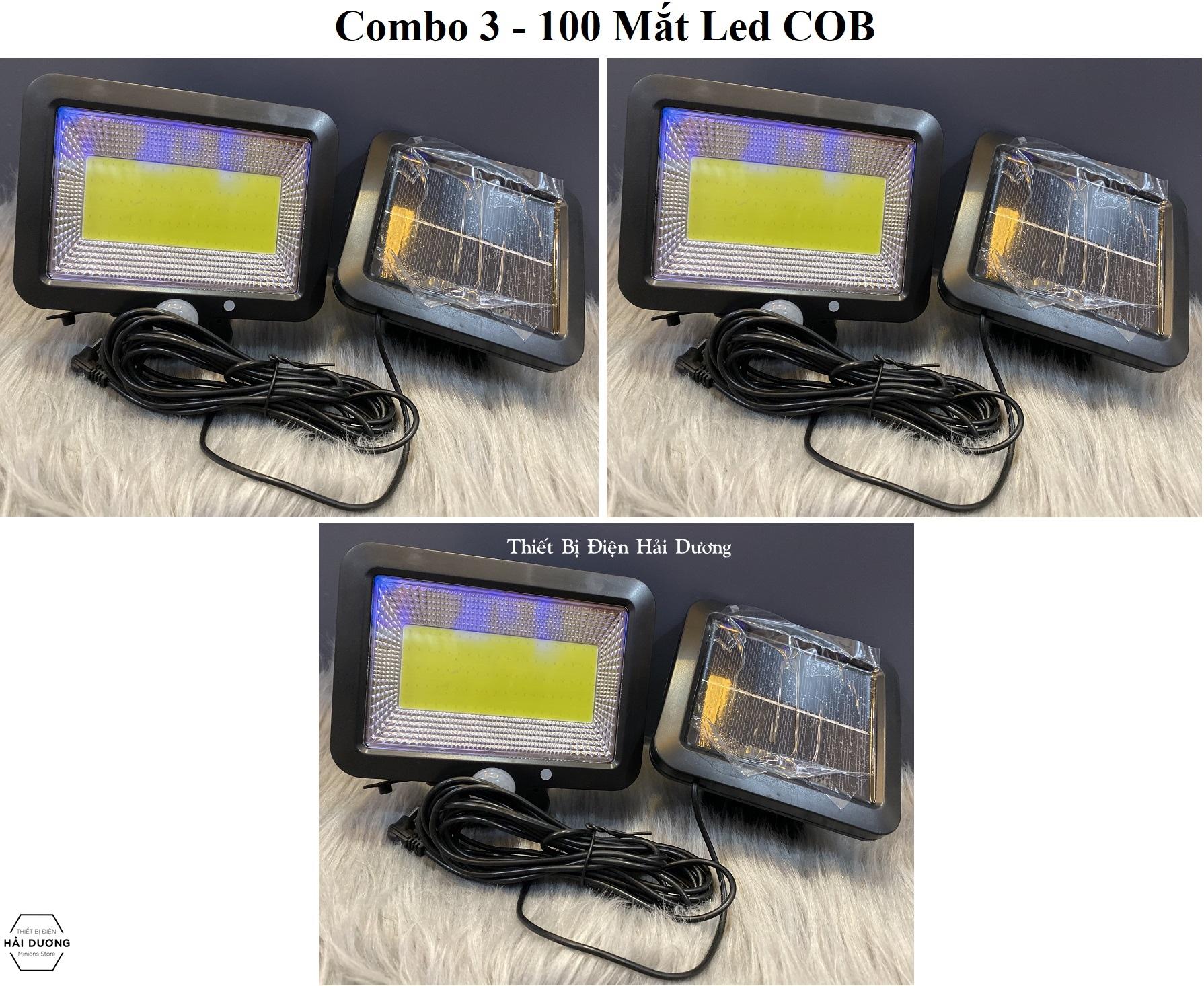 Combo Bộ 3 Đèn Led Năng Lượng Mặt Trời 56 Mắt Led - 100 Mắt Led COB - 120 Mắt Led COB Pin Tách Rời - Cảm Biến 3 Chế Độ - Bảo Hành 1 Năm - CÓ VIDEO