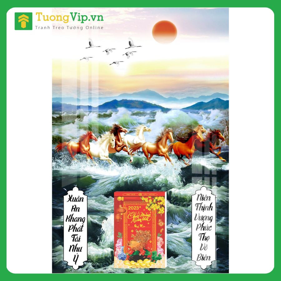 Lịch Gỗ Treo Tường Laminate Tráng Gương 2025 (40x60 cm) - Mã Đáo Thành Công 02 TV13