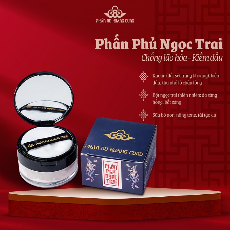 Bộ Đôi Phấn Phủ Ngọc Trai - Phấn Má Phấn Nụ Hoàng Cung