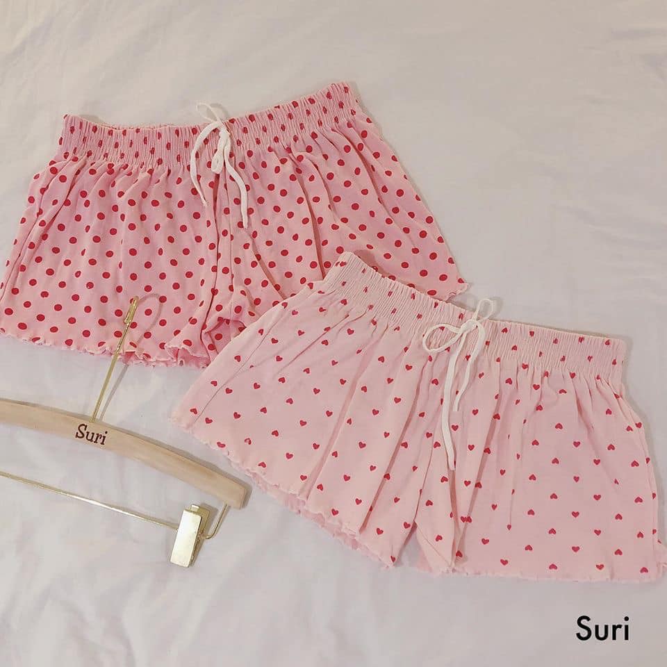 Quần Short Cotton Chấm Bi HỒNG Cute