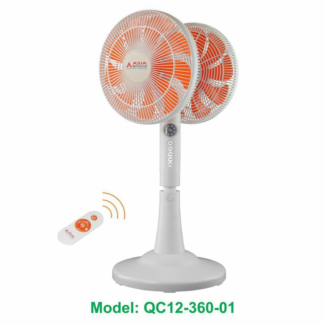 Quạt cây Asia quay 360 độ bảo hành chính hãng 2 năm - Quạt 2 đầu QC12-360 siêu êm, mát và sang trọng