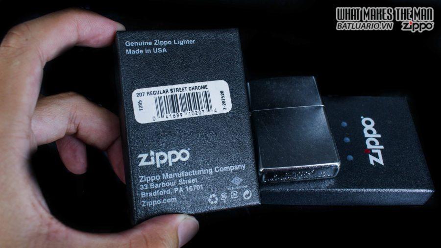 Bật lửa zippo 207 - Bật lửa zippo STREET Crôm