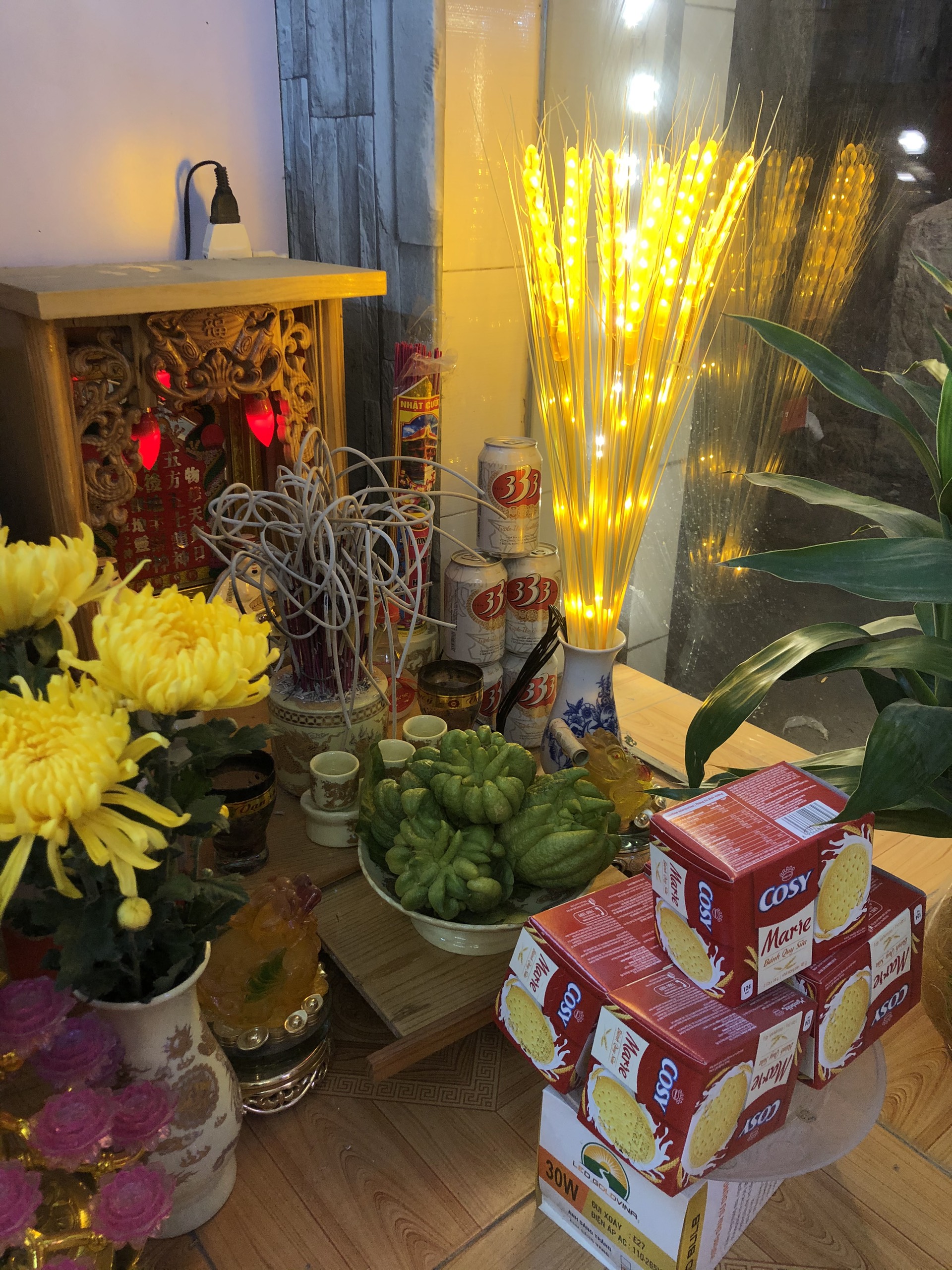 COMBO 10 Đèn Led Bông Lúa màu vàng trang trí phòng ngủ, phòng thờ