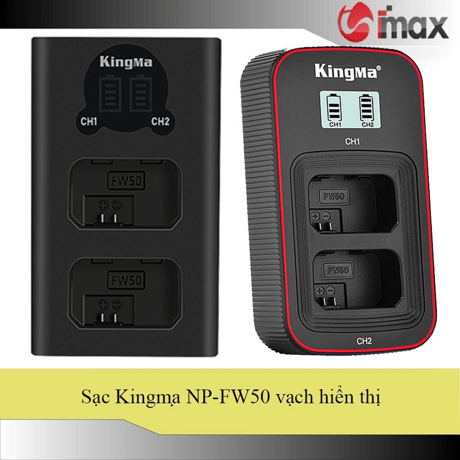 Sạc đôi Kingma NP-FW50 có vạch hiển thị