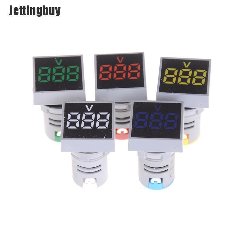 Ac12-500v 22Mm Vôn Kế Đồng Hồ Đo Điện Áp Kỹ Thuật Số Led Bảng Vuông Đèn Báo Màu Đỏ