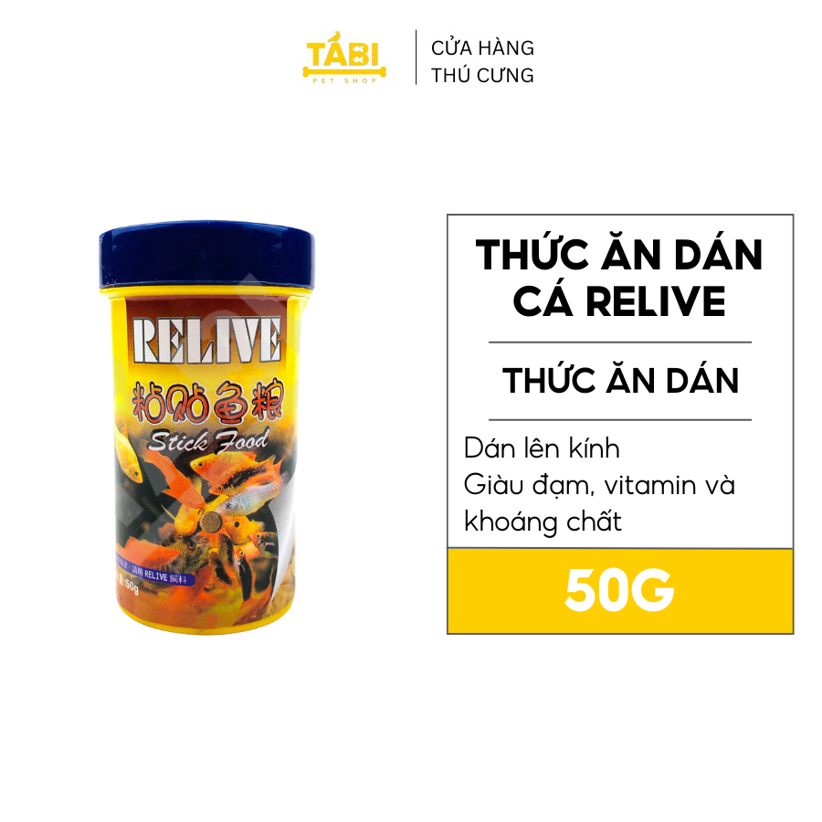 Thức Ăn Dán Kính Cho Cá Cảnh RELIVE 100 Viên - Cao Dán Hồ Cá - Bể Cá Thuỷ Sinh