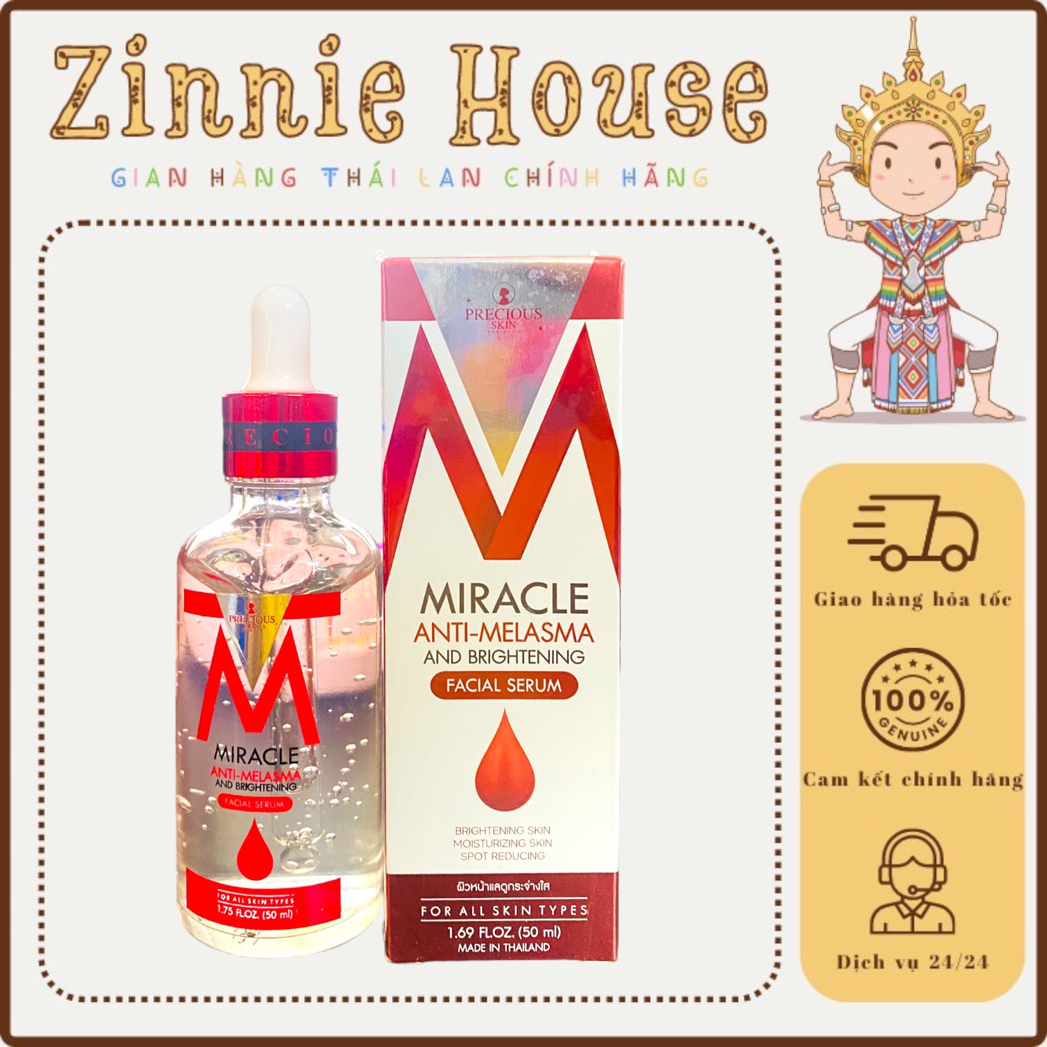 Miracle Anti-Melasma and Brightening Facial Serum giảm NÁM dưỡng TRẮNG da Thái Lan 50ml