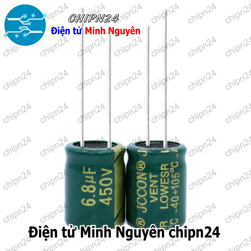 [5 con] (F262) Tụ hóa 6.8uF 450V Tím Vàng (10x13mm) (Tần số cao) - HH004869