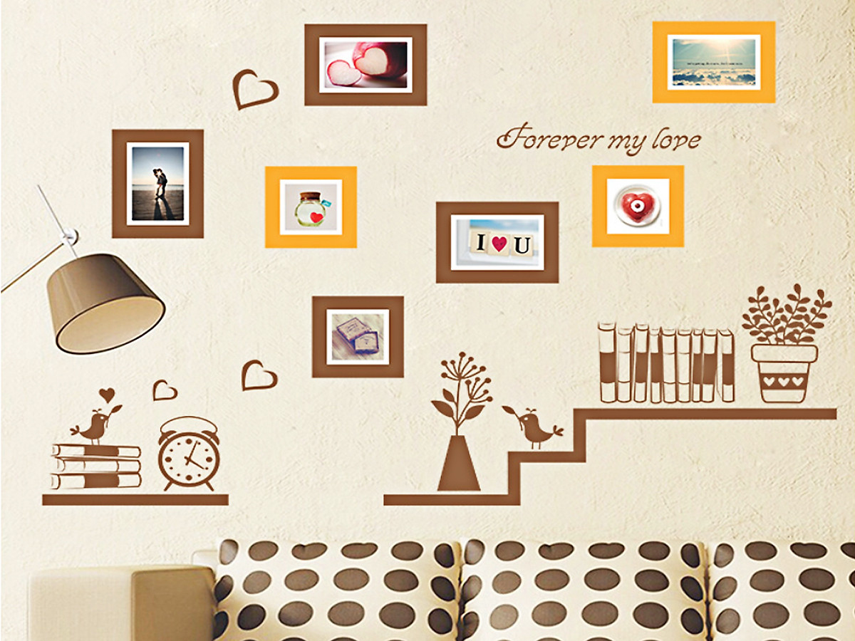 DECAL DÁN TƯỜNG KHUNG ẢNH PHOTO NÂU