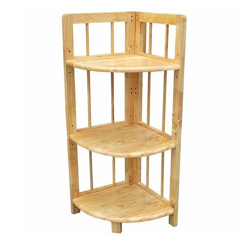 kệ góc 3 tầng bằng gỗ tự nhiên