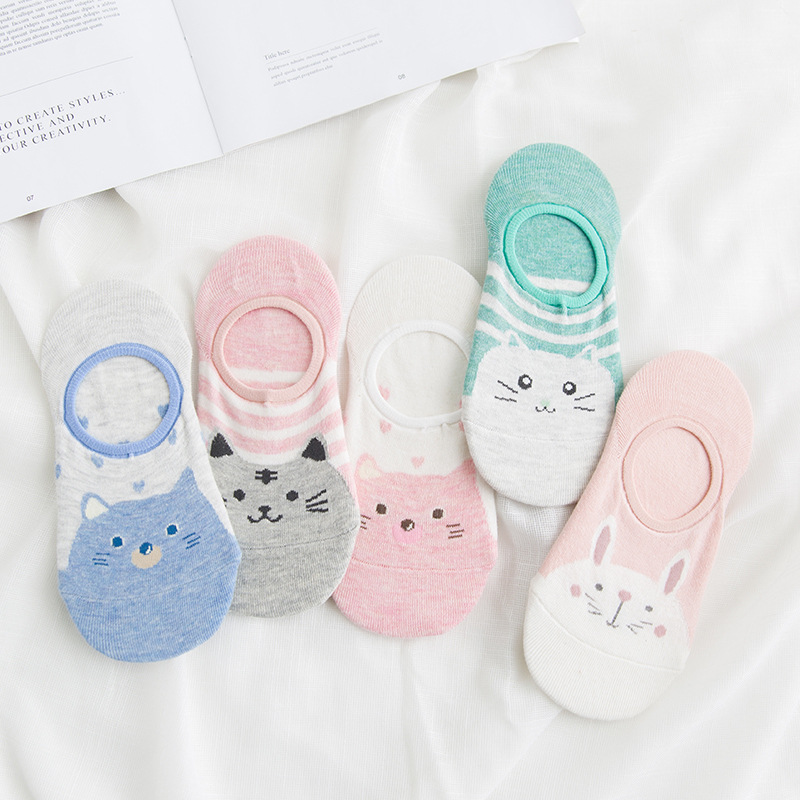 [HCM]Set 5 Đôi Tất / Vớ Cổ Thấp Style Hàn Quốc Cực Cute