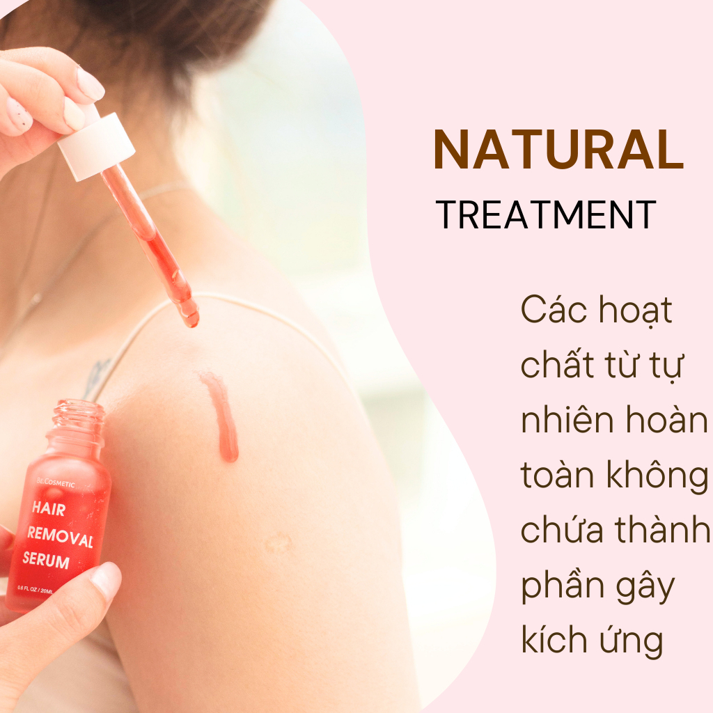 Serum ức chế mọc lông Becosmetic 20ml Serum triệt lông cho vùng kín, bikini, chân, tay, nách